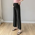 thumbnail image 4 of Pantalones de mujer embarazada Pantalones de pierna ancha de primavera y otoño Pantalones Leggings de verano Pantalones de casa finos y sueltos para embarazadas, 4 of 5