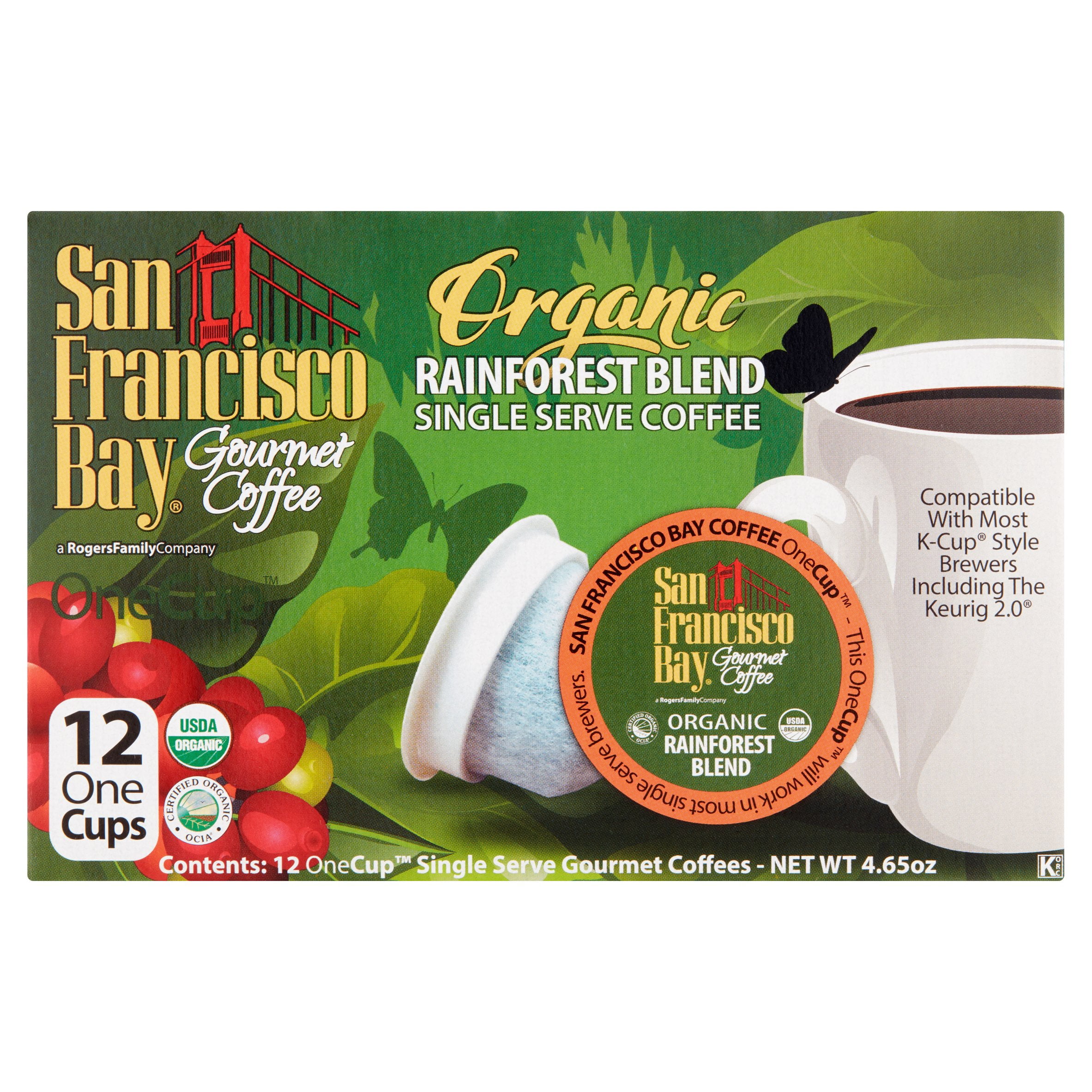 San Francisco Bay OneCup Organic Rainforest Blend Gourmet Coffee, 4.65oz, 6 pack by Rogers Family Company