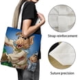 thumbnail image 3 of ALF: The Animated Series Bolso de tela con estampado de lienzo para mujer, bolsa de compras reutilizable y estética, con cremallera interior, regalo para mujer,38*45cm., 3 of 6