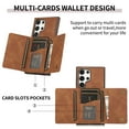 thumbnail image 4 of Allytech Slim Wallet Case for Samsung Galaxy S24 Ultra, Business Premium PU Leather Multi-Card Slots Anti-Drop Anti-Scratch Full Body Protection Kickstand Case for Samsung Galaxy S24 Ultra - Brown, 4 of 6