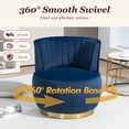 thumbnail image 5 of MOONMISS 360° Swivel Barrel Accent Chairs, Round Armchairs with Wide Upholstered, for Living Room, Bedroom, Navy, 5 of 8