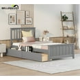 thumbnail image 2 of Bellemave Modern Twin Size Bed with Storage Wood Twin Bed Frame with Drawers Platform Bed with Headboard and Footboard, No Box Spring Needed, Gray, 2 of 11