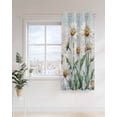 thumbnail image 4 of Retro Flowers Thermal Insulated Blackout Curtains for Bedroom 90 Length Daisy Wildflowers Plants Blue Wood Grain Room Darkening Curtain 1 Panel Grommet Window Curtain Drape for Living Room, 4 of 7