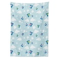 thumbnail image 3 of Ambesonne Plane Tablecloth Rectangular Table Cover, Cartoon Sky Planes Clouds, 60"x84", Pale Blue White Pink, 3 of 4