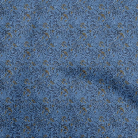 oneOone Velvet Medium Blue Fabric Batik Sewing Craft Projects Fabric Prints By Yard 58 Inch Wide