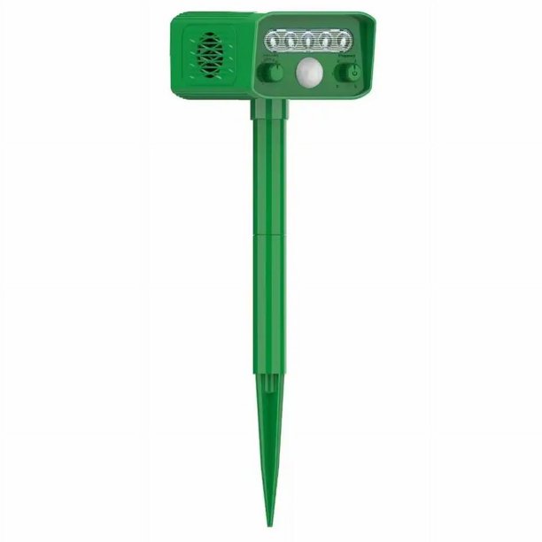 Repelente solar ultrasónico de plagas para repele ardillas, mapaches, gatos, ciervos, conejos, pájaros, perros, zorros, mofetas, ardillas, repelente de gatos al aire libre para césped, jardí