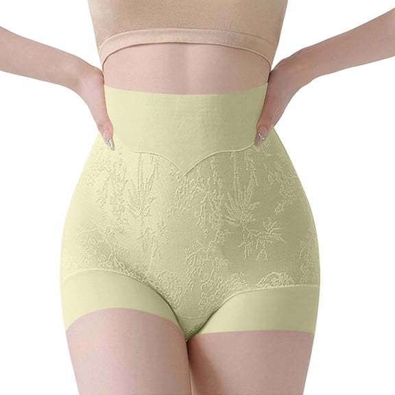 Shapewear for Women Lace High Waist Tummy Control Boyshort Shapewear Wide Waistband Anti-Chafing Body Shaper L