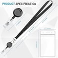thumbnail image 4 of 3 Pack Black Lanyard Retractable Badge Reels with Vertical ID Badge Holder for Teachers, Students, Office Workers$$Office, 4 of 7