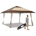 thumbnail image 2 of Costway 13'x13' Patio Pop-Up Gazebo Canopy Tent Portable Instant Sun Shelter Coffee, 2 of 10