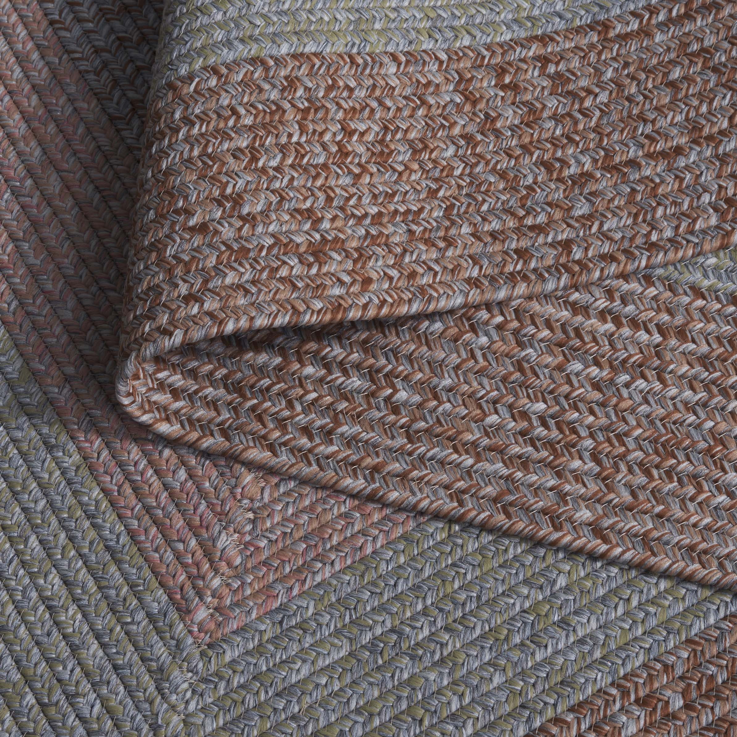 SAFAVIEH Braided Kent Geometric Machine Washable Reversible Area Rug, Brown/Gray Pink, 2' x 4' Half Moon