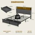 thumbnail image 5 of All-in-One Queen Bed: Integrated Charging, Ambient Lighting, and Functional Drawers,Modern Queen Bed Frame: Power-Ready Headboard, Illuminated Design, and Under-Bed Storage, 5 of 7