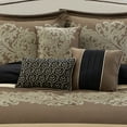 thumbnail image 3 of Lanco Damask Black/Gold Queen Comforter Set , 7 Piece , Bedding Sets & Collections , Pillow Shams Bedskirt, 100% Polyester, 3 of 7