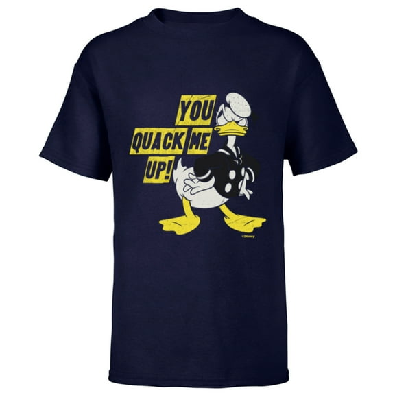 Disney Donald Duck You Quack Me Up Vintage Classics - Short Sleeve T-Shirt for Kids - Customized-Navy