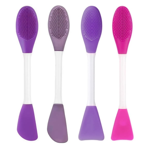ACDANC 4 Pack Silicone Face Brush, Double-Sided Exfoliating Scrubber for Cleansing, Multicolor