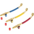 thumbnail image 1 of R134A R410A R22 R12 Refrigeration Charging Hose Set with Ball Valve, 1/4" SAE Thread AC HVAC Manifold Gauge Hose Kit, Low Loss Refrigerant Hoses with Ball Valves, 3pcs Color Coded Hoses 9.8‘’, 1 of 5