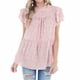 thumbnail image 2 of Camisa Mujer Camisa Con Estampado De Leopardo Con Mangas Volantes Ropa De Verano, Rosa, S Kearding AP002395-01, 2 of 7