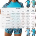 thumbnail image 3 of Qingpeng Womens Two Piece Rash Guard Swimsuit Printed Short Sleeve with High Waist Boyshorts Slimming Bathing Suit, 3 of 5