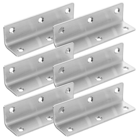 6pcs Corner Braces Furniture L Shaped Brackets Table Joints Fasteners Flat Braces for Bed Cabinet
