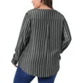 thumbnail image 3 of Agnes Orinda Plus Size Shirts for Women Long Sleeve Button Down Shirt Tops Blouse 4X Black, 3 of 5