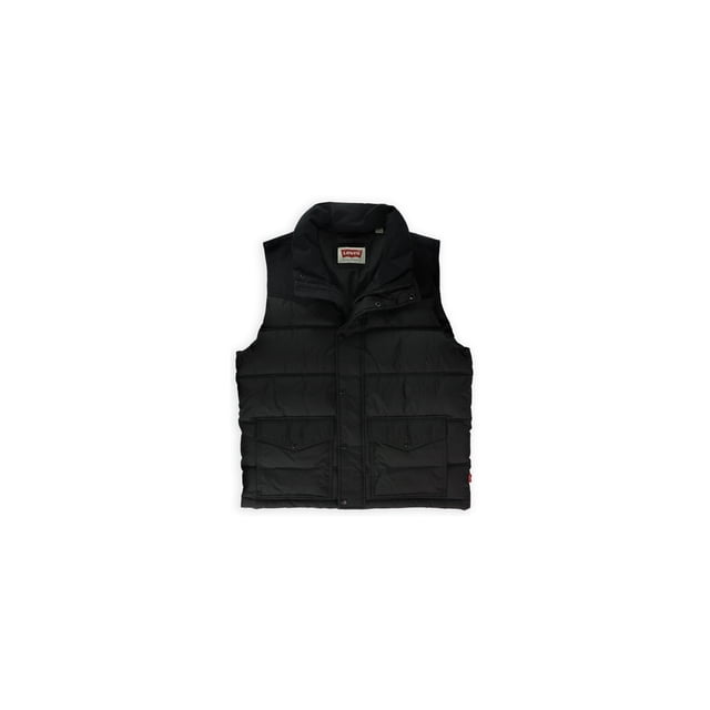 Levi's Western Puffer Chaleco para hombre, negro, peque?o Levis Chaleco acolchado