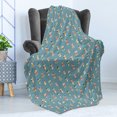 thumbnail image 4 of Island Party Soft Flannel Fleece Throw Blanket, Traditional Tropic Dancer Woman Performing Aloha Hawaii Composition, Cozy Plush for Indoor and Outdoor Use, 50" x 70", Multicolor, by Ambesonne, 4 of 5