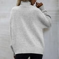 thumbnail image 6 of Herrnalise Womens 2024 Turtleneck Sweaters Cable Knit Long Sleeve Pullover Sweater Jumper White,M, 6 of 7