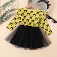 thumbnail image 5 of XEGLSBU Toddler Girls Dresses Long Sleeve Cartoon Halloween Prints Mesh Dress Outfits Yellow Size 18-24 Months, 5 of 8