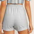 thumbnail image 4 of Diufon Work Shorts for Women Plus Size Summer Casual Elastic Waist Drawstring Comfy Pull On Shorts with Pockets, 4 of 9