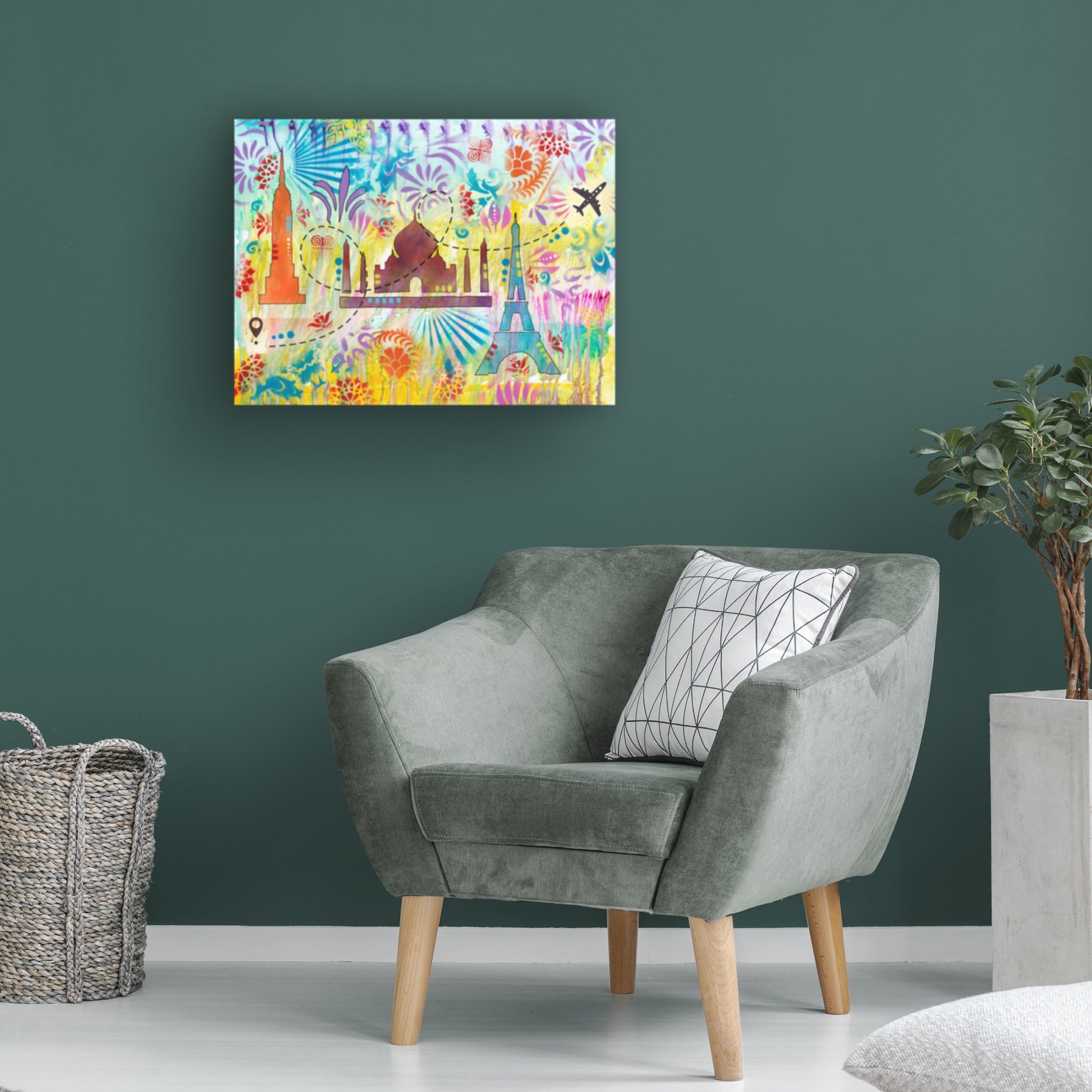 Canvas Wall Art - Dean Russo- Exclusive 'World Landmarks' Wall Art for Living Room, Bedroom, or Office Décor by Trademark Fine Art - 24 x 18 Inches