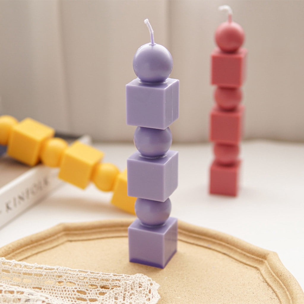 Geemin Plastic Candle Mold Geometric Cylinder Candle Making Molds DIY Handmade Beeswax Candles Mould Supplies