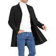 thumbnail image 4 of INSPIRE CHIC Men's Trench Coat Single Breasted Button Down Jacket Long Overcoat 2XL Black, 4 of 7