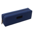 thumbnail image 2 of Solid Color Canvas Pencil Case for Students, Large Capacity Stationery Bag with Zipper for Pens and Pencils in Navy, 2 of 7
