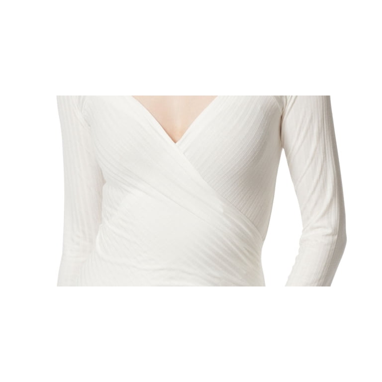 JESSICA SIMPSON Womens Ivory Ruched Pullover Long Sleeve Surplice Neckline  Faux Wrap Top XS - Walmart.com