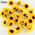 thumbnail image 4 of QIFEI 25Pcs Artificial Silk Sunflower Heads 2.76’’ Fake Faux Flower Heads Yellow Floral for Wedding Centerpieces Decor Home Decoration Garden Wreath Art Craft Yellow, 4 of 7