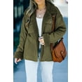 thumbnail image 1 of POGLIP Women's Green Corduroy Ribbed Shell Fleece Lining Jacket, 1 of 6