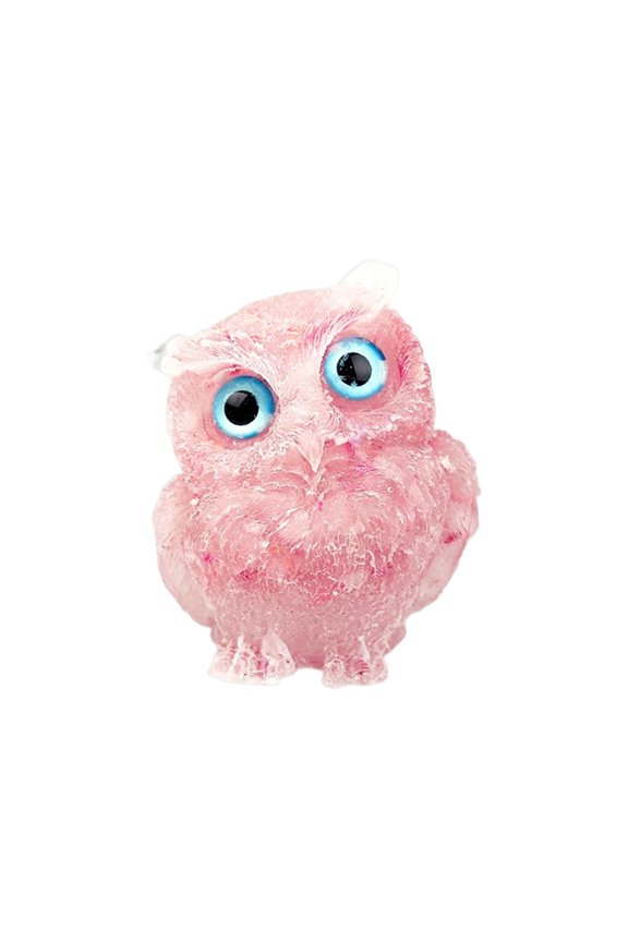 Owl Ornament Manual Drip Adhesive Faux Crystal Vivid Owl Animal Figurine for Home
