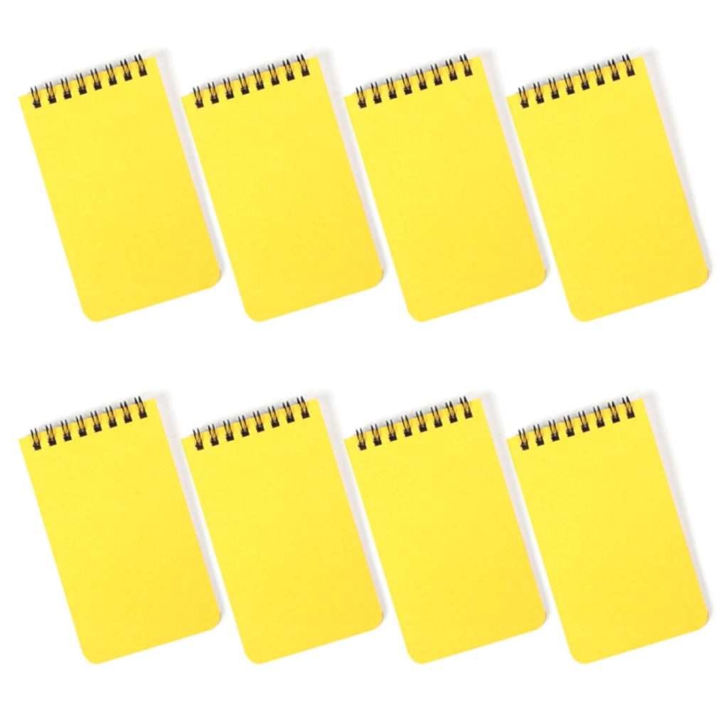8Pcs Twin Coil Binding Notebook 80 Sheets Unlined Pocket Notepads Small Notebook