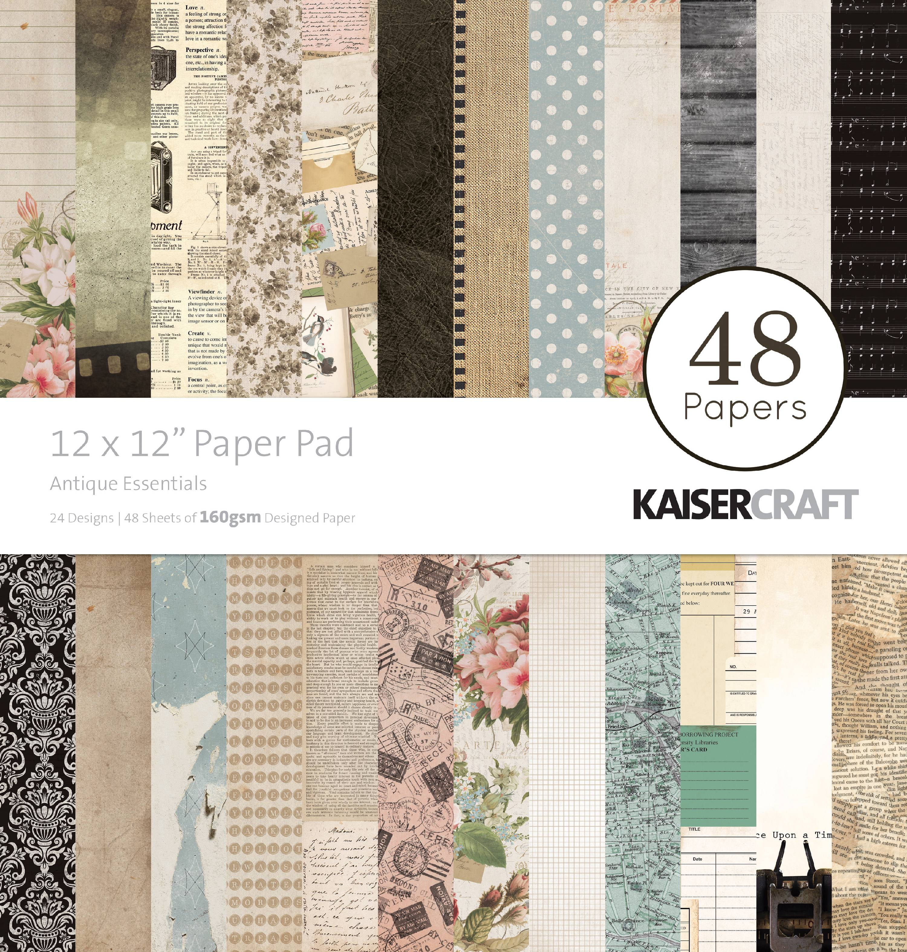 Kaisercraft PP235 Paper Pad 12"X12" 48/Pkg, Chevron Mint