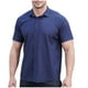 thumbnail image 1 of Camisetas Elvqul de Hombre Azul Oscuro Manga Corta Mayor Abotonada Solapa sin Estampado, 1 of 9