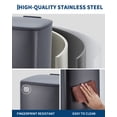 thumbnail image 4 of Kojooin Step Trash Can with Lid, 8 Gallon 30L Stainless Steel Square Garbage Bin with Inner Bucket, 4 of 8