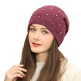 thumbnail image 2 of Gorro de invierno Skymirror para mujer, holgado, de color liso, de alta elasticidad, tejido con orejas, cálido, decorativo, antiencogimiento, informal, para vacaciones, 2 of 8