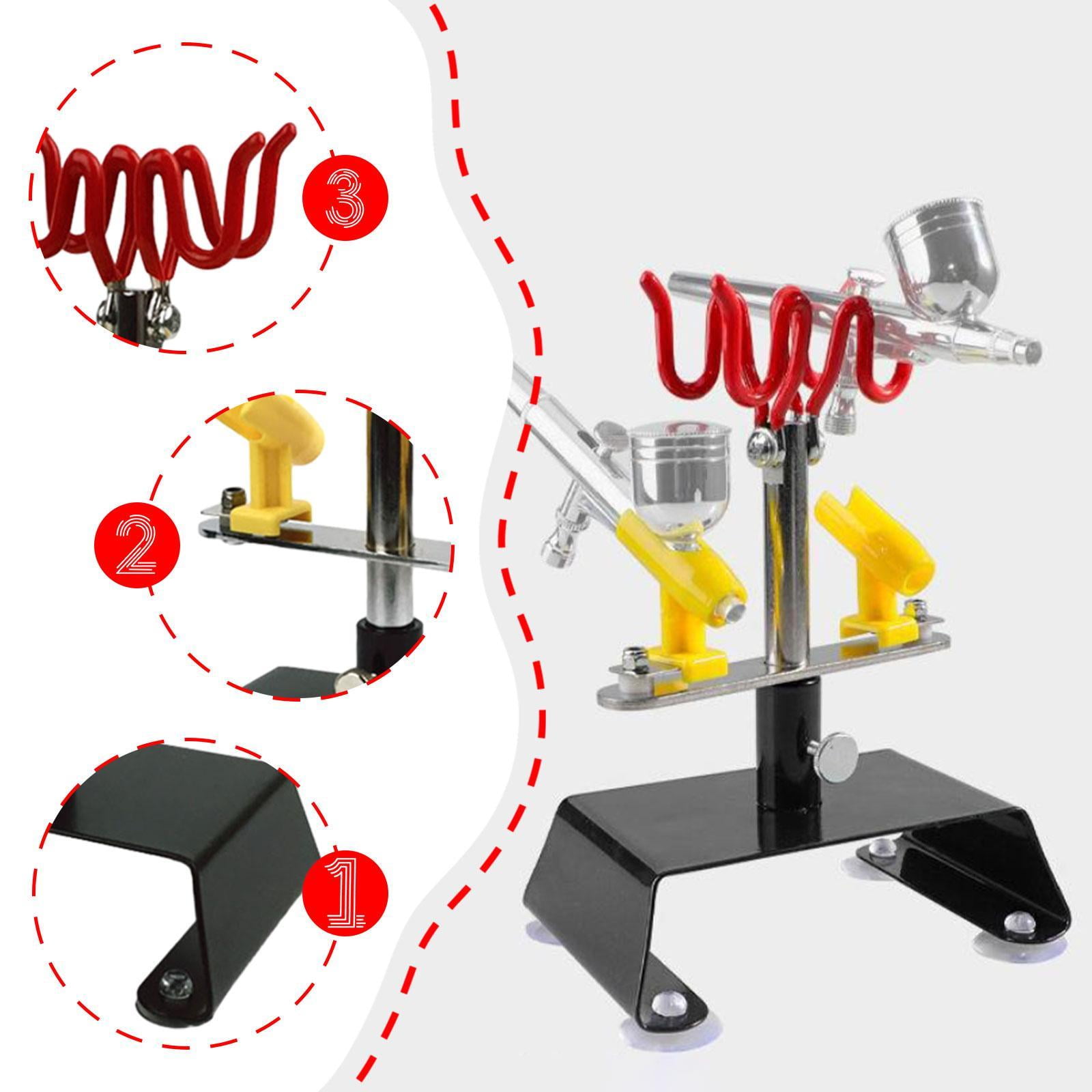 Airbrush Holder Stand Station with Suction Cups for Tabletop Model Spray Painting and Garage Workspace Organization