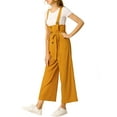 thumbnail image 4 of DARING DIVA Women's Button Front High Waist Belted Overall Jumpsuit S Yellow, 4 of 6