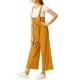 thumbnail image 4 of Mono de tirantes con botones en la parte delantera y cintura alta de INSPIRE CHIC XS Amarillo, 4 of 7