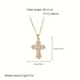 thumbnail image 3 of 1 PCS 18K Gold Plated Zircon Cross Necklace for Women Religious Jewelry Valentine Gift, 3 of 3