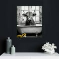 thumbnail image 4 of COMIO  Highland Cow Wall Art in Bathtub Canvas Print - Black and White Photo Bubble Funny Cattle Pictures Animal Painting Farmhouse Artwork, 4 of 4