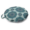 thumbnail image 1 of Ethnic Round Floor Cushion with Handle, Jumble Continuous Medallion Ornaments, Decorative Pillow for Living Room & Dorms, 18" Round, Slate Blue Pale Blue, by Ambesonne, 1 of 4