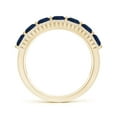 thumbnail image 2 of ANGARA Natural 1.54 ct Blue Sapphire Half Eternity Ring with Diamonds in 14K Yellow Gold for Women (Size-3.5mm) | September Birthstone, Anniversary, Jewelry Gift for Women | Natural Sapphire Ring, 2 of 10