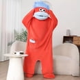 thumbnail image 3 of Guvpev Funny Black Big Mouth Monster Onesie with 2Pcs Comb Prop & Shoes, Silly Puppet Mascot Costume, Plush Halloween Cosplay One Piece Pajamas, Oversized Hooded Loungewear, 3 of 11