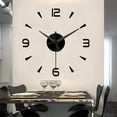 thumbnail image 6 of PULLIMORE 3D Frameless Wall Clock Decor, Large DIY Wall Clock Sticker Kit with Mirror Surface Sticker for Office Home Living Room Decor (Black), 6 of 9